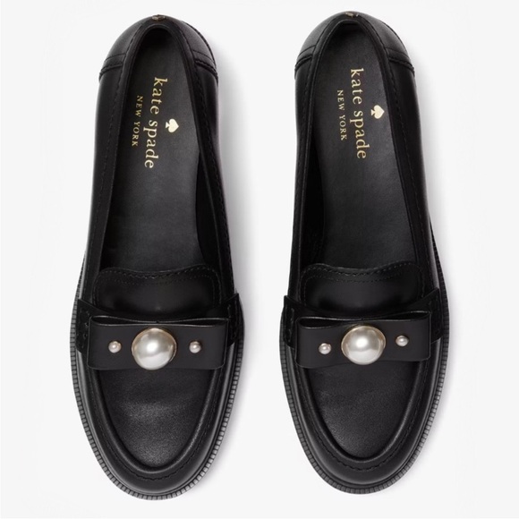 ♠️kate spade Prima Pearl Flat Loafer, Black NIB - Picture 4 of 7